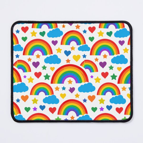 Item preview, Rainbow Hearts Stars and Colorful Clouds Seamless Pattern designed and sold by crackerflake.