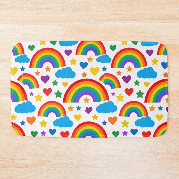 Item preview, Rainbow Hearts Stars and Colorful Clouds Seamless Pattern designed and sold by crackerflake.
