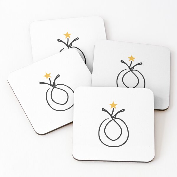 Item preview, Minimalist Pineapple One Line Art with Yellow Star designed and sold by MirrorsFineArt.