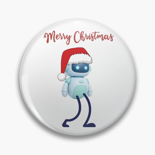 Item preview, Cute Christmas Robot with Santa Hat designed and sold by Inka Moon Design.