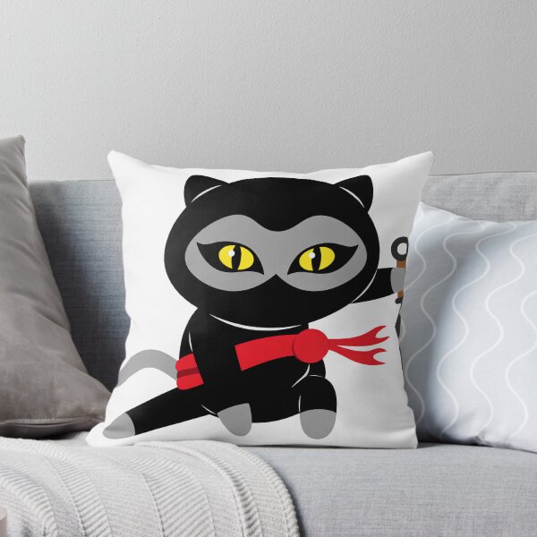 Item preview, Midnight Cat Hero Yellow Eyes & Red Scarf designed and sold by cerradcliffe.