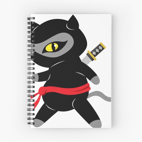 Item preview, Shadow Cat Ninja Yellow-Eyed Feline with Red Scarf designed and sold by cerradcliffe.
