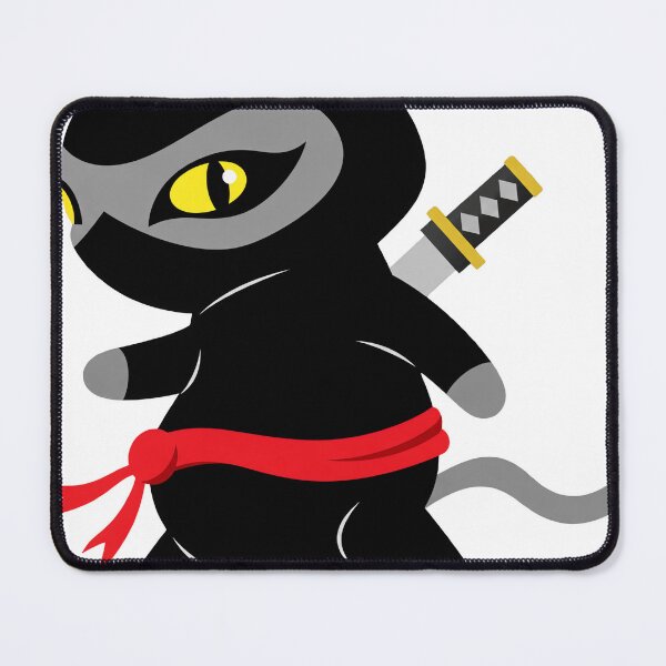 Item preview, Shadow Cat Ninja Yellow-Eyed Feline with Red Scarf designed and sold by cerradcliffe.