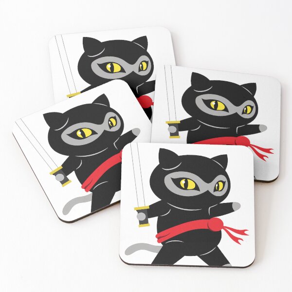 Item preview, Shadow Ninja Cat Golden Eyes, Red Scarf & Katana designed and sold by cerradcliffe.