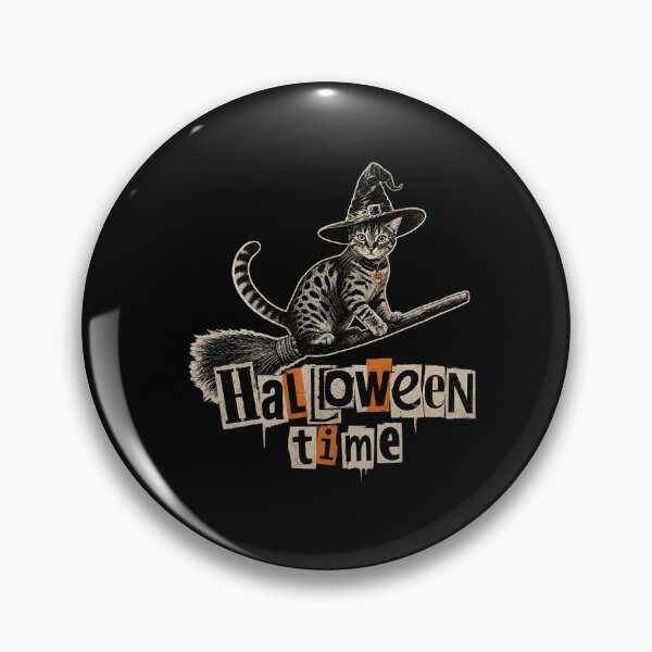 Item preview, Halloween Time – Cute cat witch on a broomstick in a collage look designed and sold by Bengoer18.