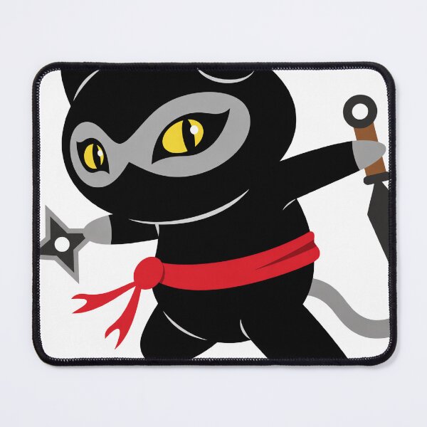Item preview, Shadow Ninja Cat with Red Scarf and Shuriken designed and sold by cerradcliffe.