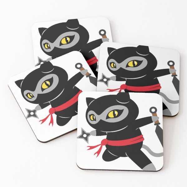 Item preview, Shadow Ninja Cat with Red Scarf and Shuriken designed and sold by cerradcliffe.