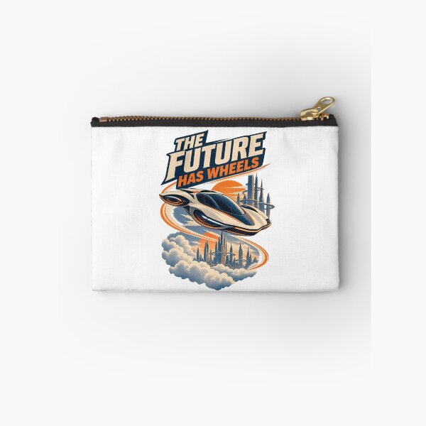 Aperçu de l'œuvre The Future Has Wheels – Retro Futuristic Flying Car Art créée et vendue par Print-Mingle01.