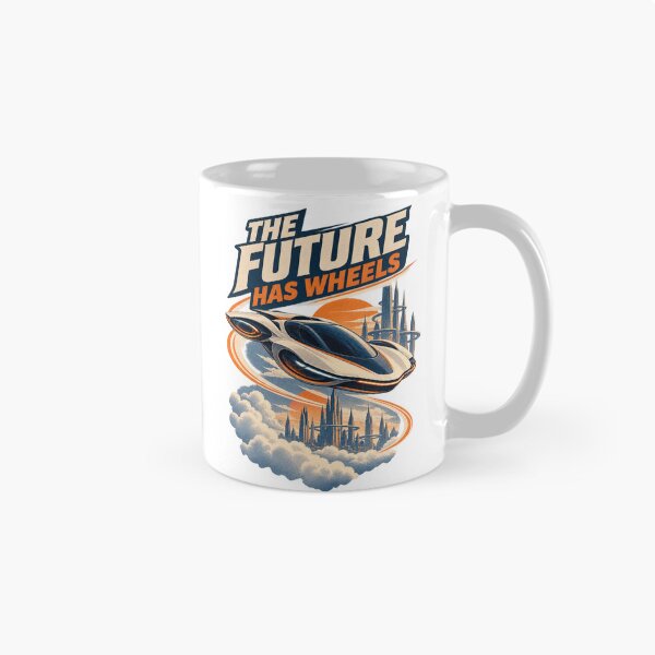 Item preview, The Future Has Wheels – Retro Futuristic Flying Car Art designed and sold by Print-Mingle01.