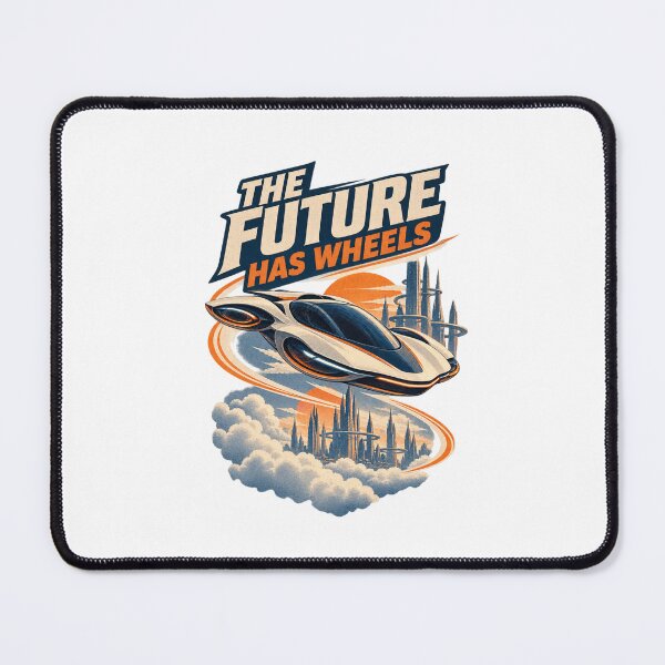 Item preview, The Future Has Wheels – Retro Futuristic Flying Car Art designed and sold by Print-Mingle01.