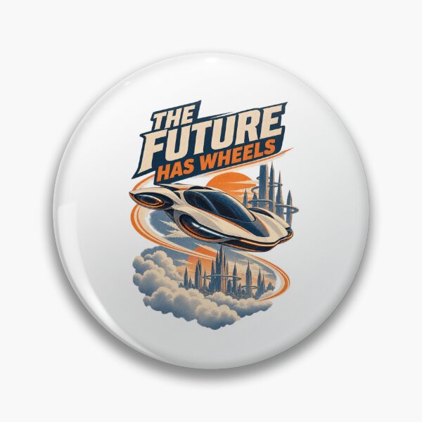 Item preview, The Future Has Wheels – Retro Futuristic Flying Car Art designed and sold by Print-Mingle01.
