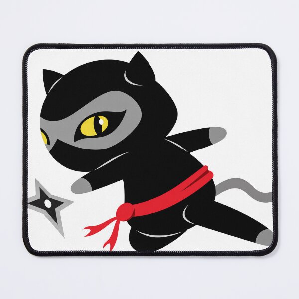 Item preview, Shadow Ninja Cat with Red Scarf and Shuriken designed and sold by cerradcliffe.