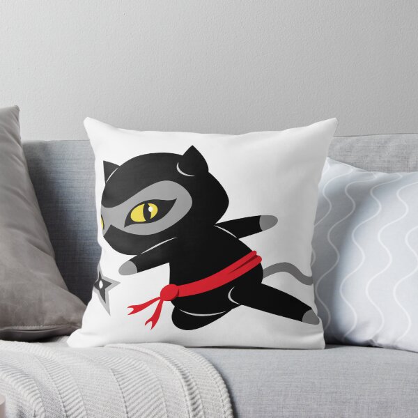 Item preview, Shadow Ninja Cat with Red Scarf and Shuriken designed and sold by cerradcliffe.