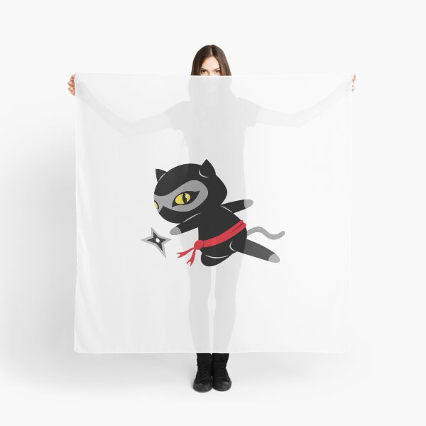 Item preview, Shadow Ninja Cat with Red Scarf and Shuriken designed and sold by cerradcliffe.