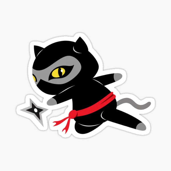 Item preview, Shadow Ninja Cat with Red Scarf and Shuriken designed and sold by cerradcliffe.