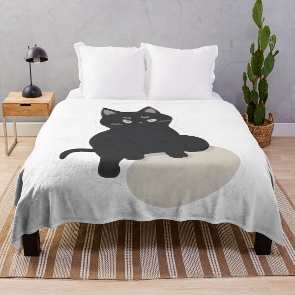 Item preview, Black Cat on White Stone designed and sold by For-Cat Studio.
