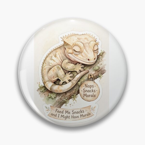 Item preview, Feed Me Snacks and I Might Have Morale Funny Crested Gecko designed and sold by LunaAdventurer.