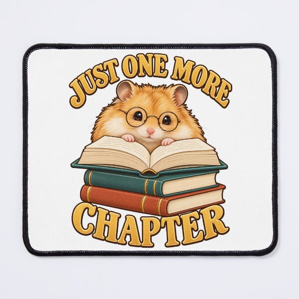 Item preview, Just One More Chapter Cute Reading Hamster Book Lover Graphic designed and sold by ZayCreates.
