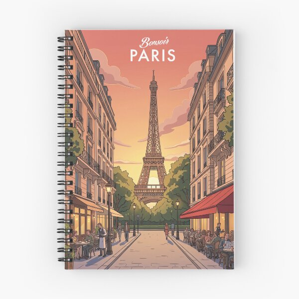 Artikelvorschau, Bonsoir Paris Eiffelturm Restaurant Street Life Savoir-Vivre – Vintage Retro Illustration entworfen und verkauft von strandbar.