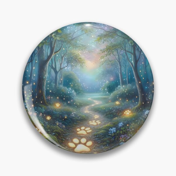 Item preview, Magic Glowing Paw Print Path in Enchanted Forest designed and sold by Sybille-Yates.