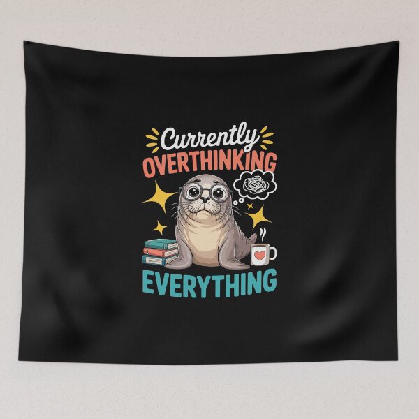 Item preview, Currently Overthinking Everything – Funny Seal With Glasses Art designed and sold by jkrphoto.