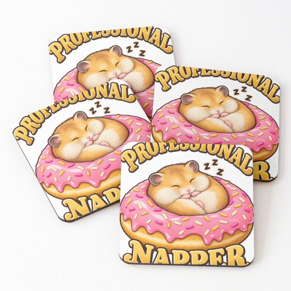 Item preview, Professional Napper – Cute Sleeping Hamster in a Pink Frosted Donut designed and sold by ZayCreates.