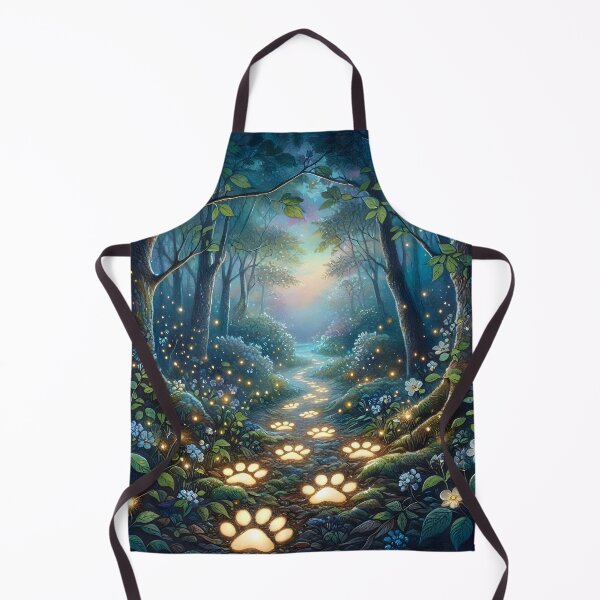 Item preview, Magic Glowing Paw Print Path in Enchanted Forest designed and sold by Sybille-Yates.