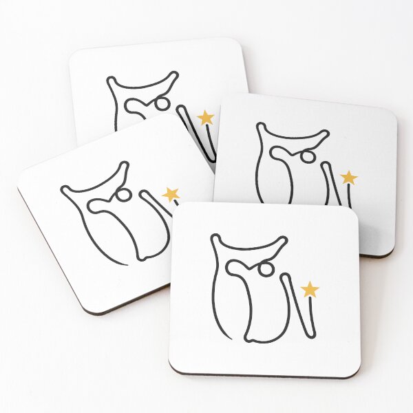 Item preview, Night Owl One Line Art with Yellow Star designed and sold by MirrorsFineArt.