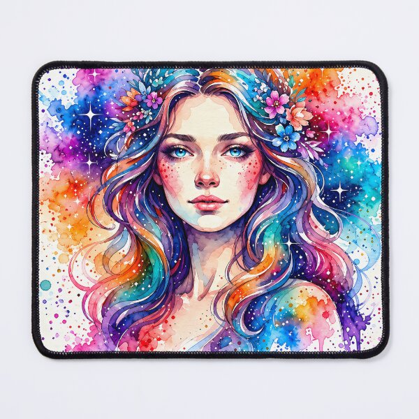 Item preview, Vibrant Watercolor Virgo Zodiac Art Celestial Goddess designed and sold by Clavivs.