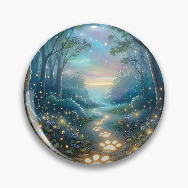 Item preview, Magic Glowing Paw Print Path in Enchanted Forest designed and sold by Sybille-Yates.