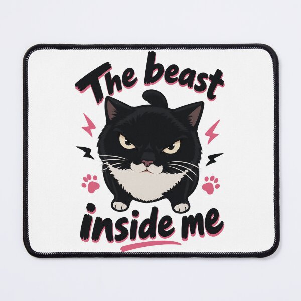 Item preview, Funny Cat Meme Design Featuring The Beast Inside Me Humor and Cute Cat Illustration ⭐⭐⭐⭐⭐ designed and sold by AnishaKhemka.