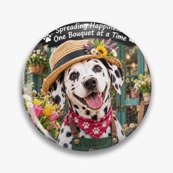 Item preview, Paw-Fessional Dalmatian Florist – Cute Flower Shop Dog Gift designed and sold by TeeVibeHaus.