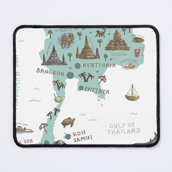 Item preview, Map of Thailand - Teal designed and sold by Those Pencil Shavings.
