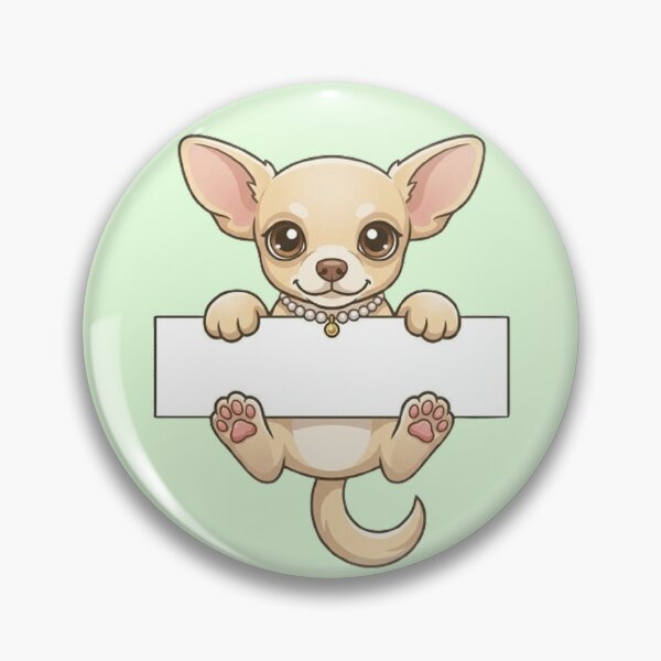 Item preview, Cute Chihuahua Puppy with Pearl Collar Holding Blank Sign Cartoon Dog designed and sold by PetalsPaws.