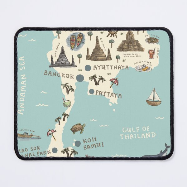 Item preview, Map of Thailand - Teal Background designed and sold by Those Pencil Shavings.