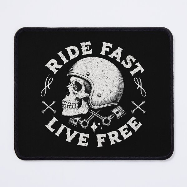 Item preview, Ride Fast Live Free Vintage Skull Motorcycle Biker Design designed and sold by DesignsDominus.