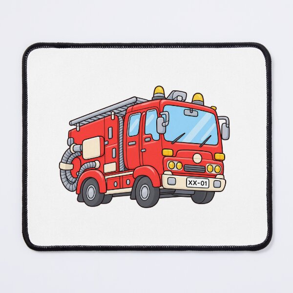 Item preview, Cute Red Fire Truck Cartoon – Kawaii Fire Engine Illustration designed and sold by mumeaw.