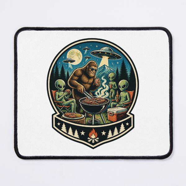 Item preview, Bigfoot and Alien BBQ Party UFO Believe Design PERFECT GIFT FOR YOU AND FRIENDS designed and sold by winzesty.