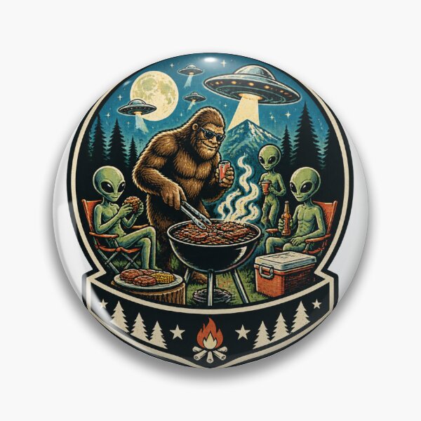 Item preview, Bigfoot and Alien BBQ Party UFO Believe Design PERFECT GIFT FOR YOU AND FRIENDS designed and sold by winzesty.