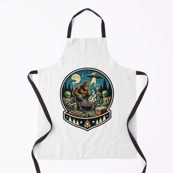 Item preview, Bigfoot and Alien BBQ Party UFO Believe Design PERFECT GIFT FOR YOU AND FRIENDS designed and sold by winzesty.