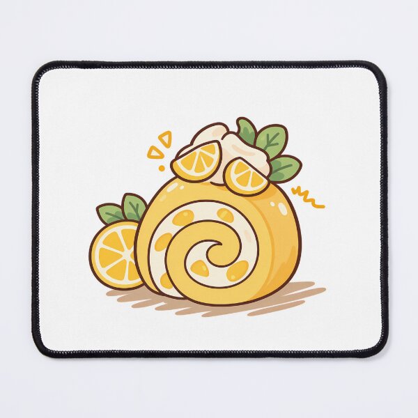 Item preview, Cute Lemon Swiss Roll Cake – Kawaii Citrus Dessert Illustration designed and sold by mumeaw.