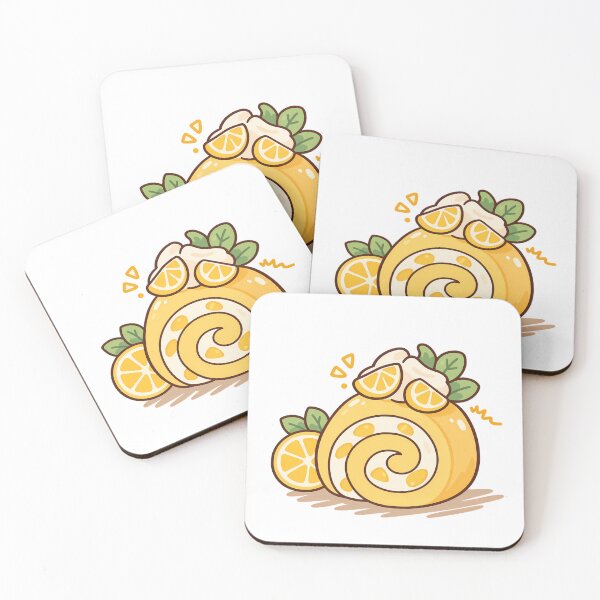Item preview, Cute Lemon Swiss Roll Cake – Kawaii Citrus Dessert Illustration designed and sold by mumeaw.
