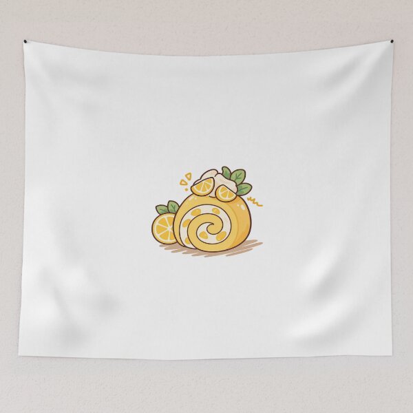 Item preview, Cute Lemon Swiss Roll Cake – Kawaii Citrus Dessert Illustration designed and sold by mumeaw.