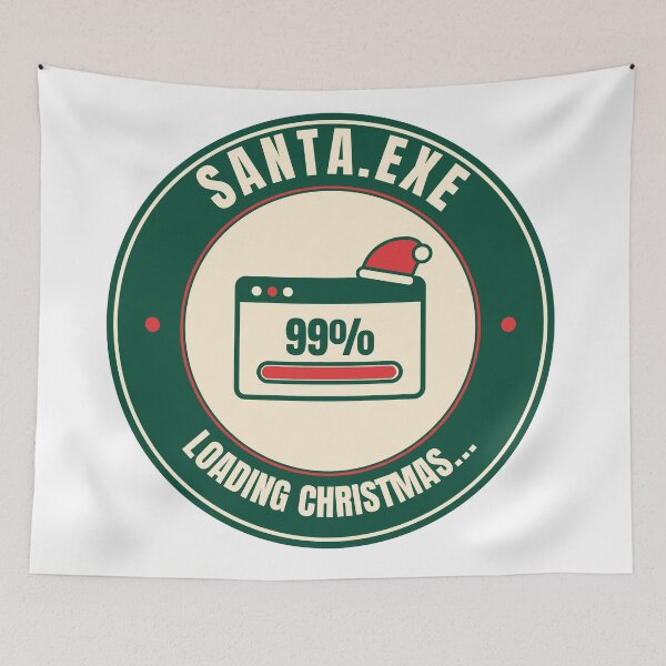 Item preview, Santa.exe Loading Christmas 99% - Funny Programmer Christmas Developer Xmas Gift designed and sold by Mega-Shopping.
