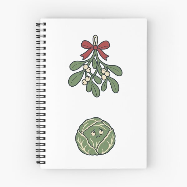 Item preview, Lonely Brussels Sprout Waiting Under Mistletoe designed and sold by UprisingDesigns.