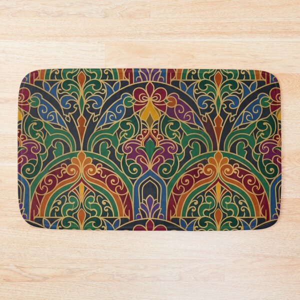 Item preview, Luxury Ornamental Damask Pattern in Emerald Green, Burgundy and Gold designed and sold by crackerflake.