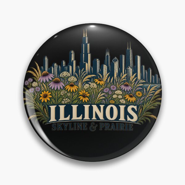 Item preview, Chicago Skyline Meets Illinois Prairie designed and sold by Side Quest Co..