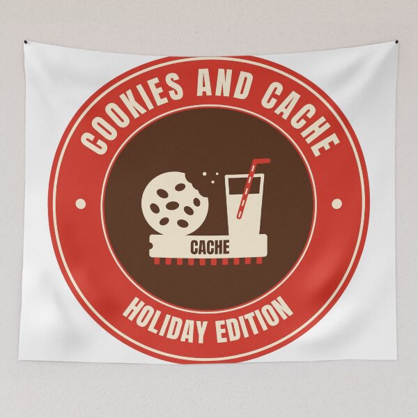 Item preview, Cookies and Cache - Funny Christmas Programmer Gift Developer Holiday Tech Humor designed and sold by Mega-Shopping.