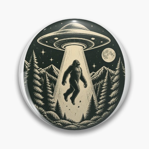 Item preview, Vintage Style Bigfoot and UFO Abduction Illustration ⭐⭐⭐⭐⭐ designed and sold by winzesty.