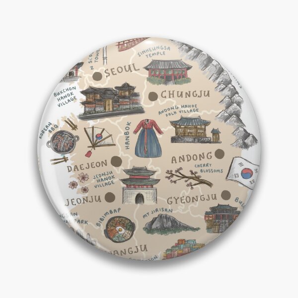 Item preview, Map of South Korea - Beige designed and sold by Those Pencil Shavings.